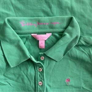 Lilly Pulitzer long sleeve green polo medium